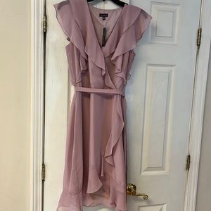 The Limited Lavender Ruffle Wrap Chiffon Dress